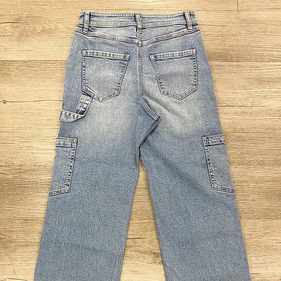 Womens Wide Leg Denim Jeans - Picture 2 of 2